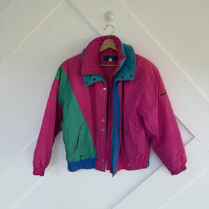 Vintage Obermeyer Sport Women's Colorblock 80's Winter Jacket Size 10